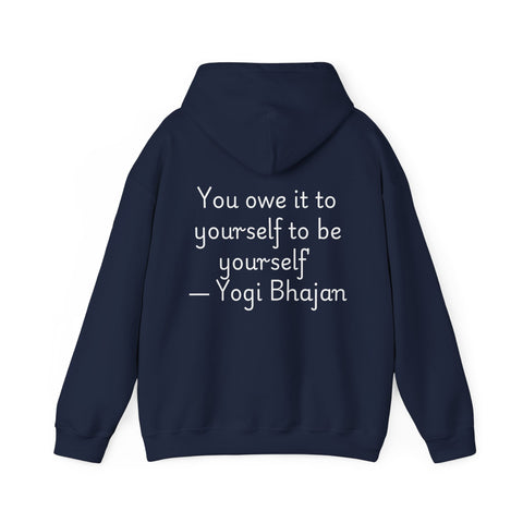 Hooded Sweatshirt with Cute Quirky Yoga Design - Life Happens Yoga Helps