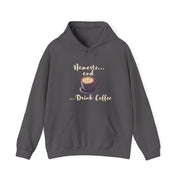 Namaste and Drink Coffee | Unisex Heavy Blend™ Hooded Sweatshirt