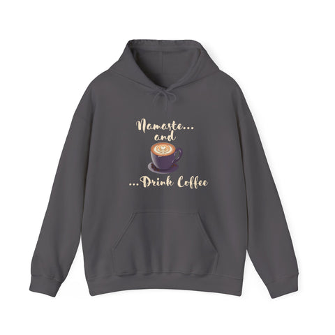 Namaste and Drink Coffee | Unisex Heavy Blend™ Hooded Sweatshirt