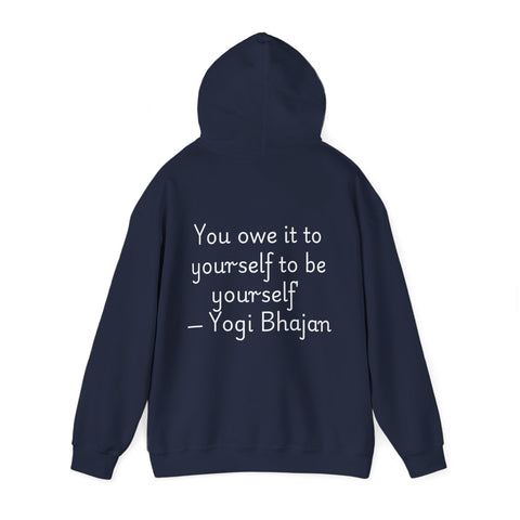 Hooded Sweatshirt with Cute Quirky Yoga Design - Life Happens Yoga Helps