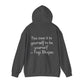 Hooded Sweatshirt with Cute Quirky Yoga Design - Life Happens Yoga Helps