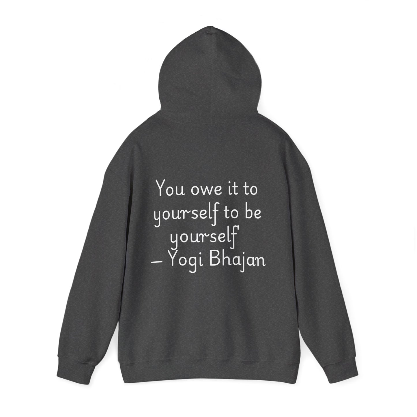 Hooded Sweatshirt with Cute Quirky Yoga Design - Life Happens Yoga Helps
