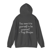 Hooded Sweatshirt with Cute Quirky Yoga Design - Life Happens Yoga Helps