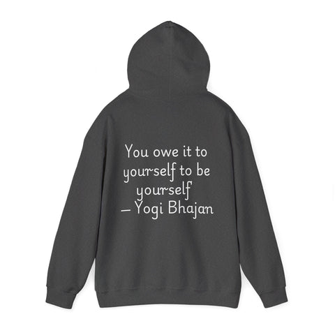Hooded Sweatshirt with Cute Quirky Yoga Design - Life Happens Yoga Helps