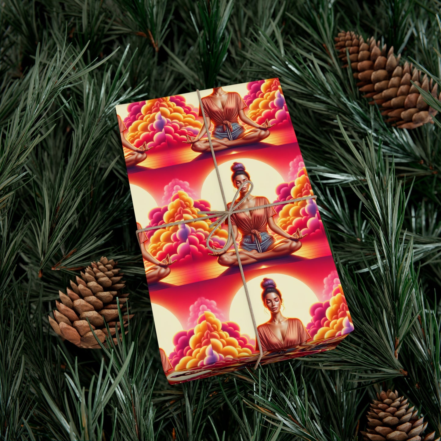 Girl Meditating Gift Wrap Papers