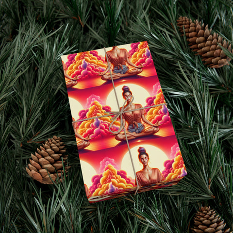 Girl Meditating Gift Wrap Papers