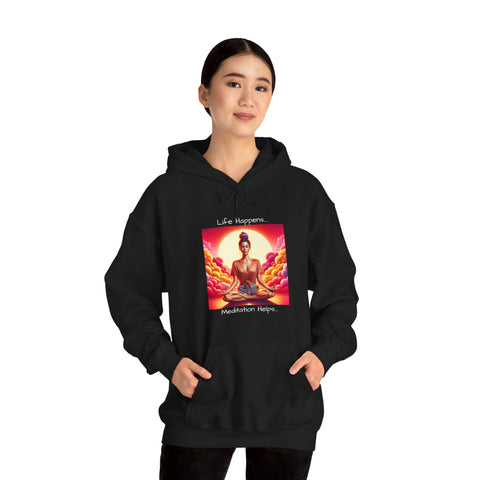 Life Happens...Meditation Helps | Unisex Heavy Blend™ Hooded Sweatshirt