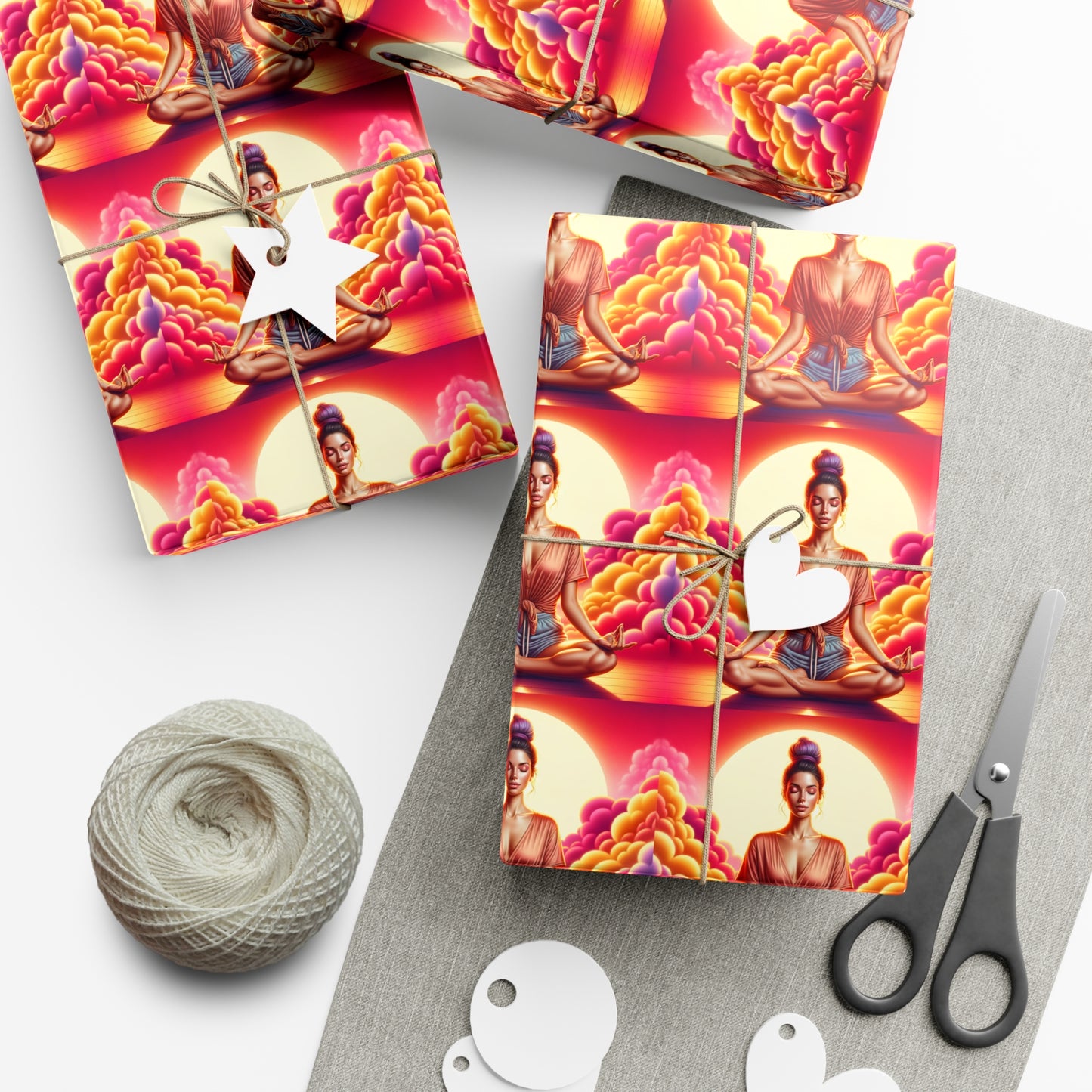 Girl Meditating Gift Wrap Papers
