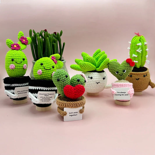 DIY Mini Cute Crochet Flowers-Cactus, Roses, Potted Plants, Bouquets