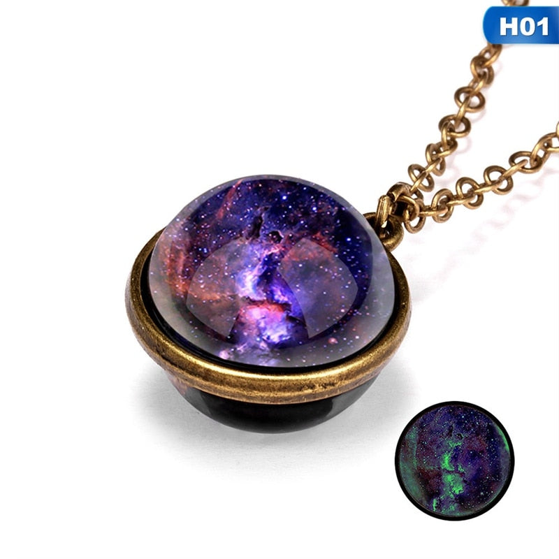 Divine Astral Bodies On Double Sided Pendant Necklace