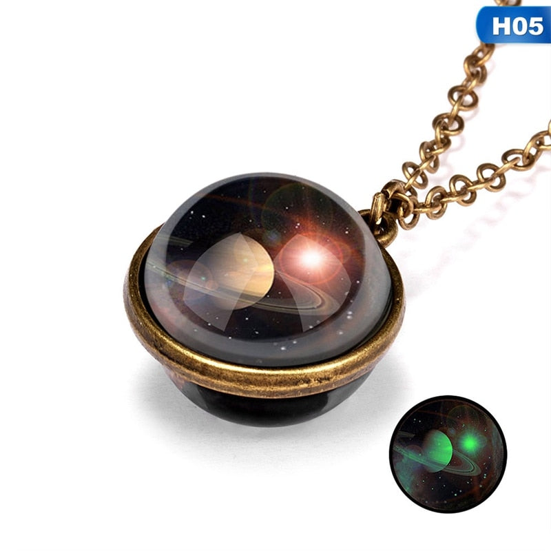Divine Astral Bodies On Double Sided Pendant Necklace