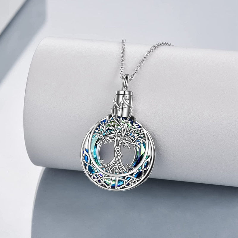 Stunning Tree Of Life With Crescent Moon Pendant Necklace