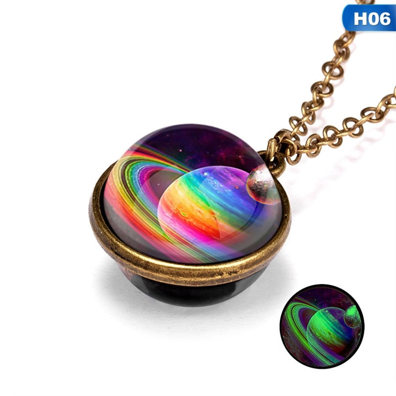 Divine Astral Bodies On Double Sided Pendant Necklace