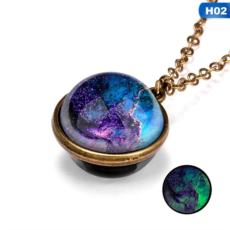 Divine Astral Bodies On Double Sided Pendant Necklace