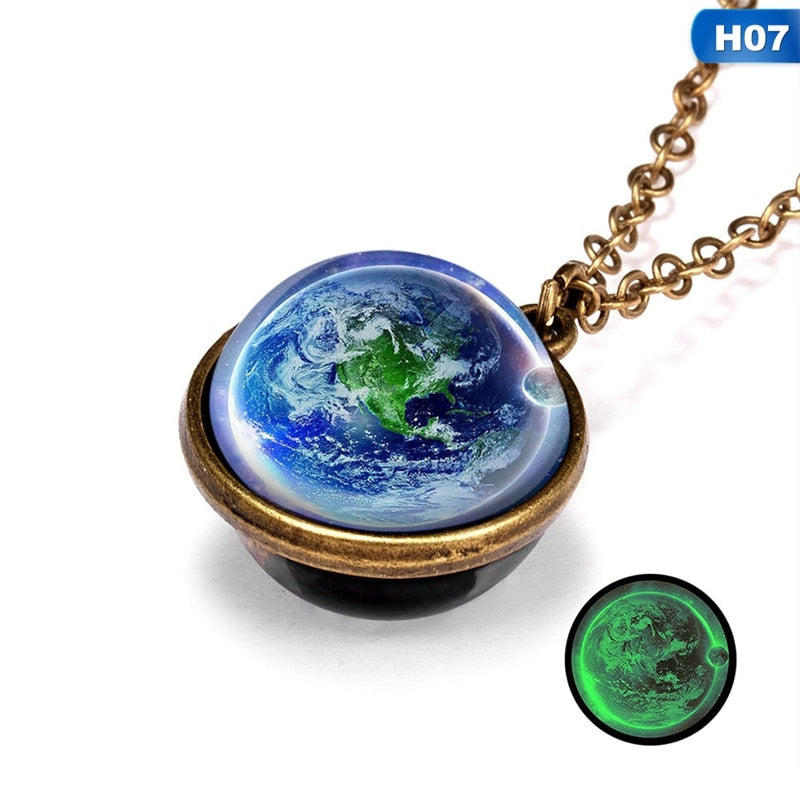 Divine Astral Bodies On Double Sided Pendant Necklace