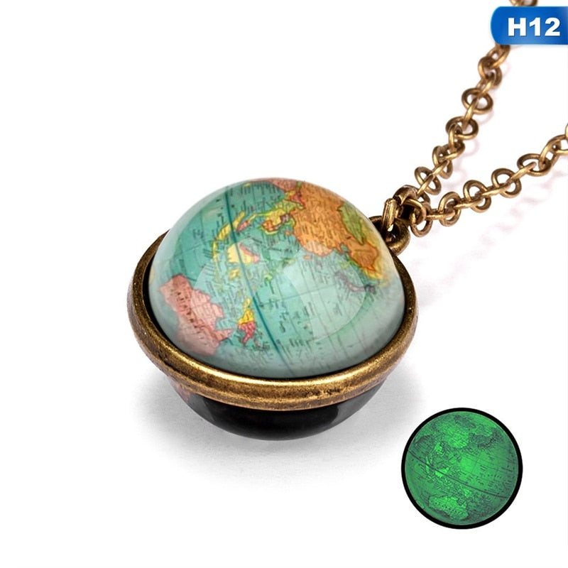 Divine Astral Bodies On Double Sided Pendant Necklace