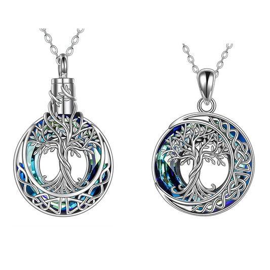 Stunning Tree Of Life With Crescent Moon Pendant Necklace