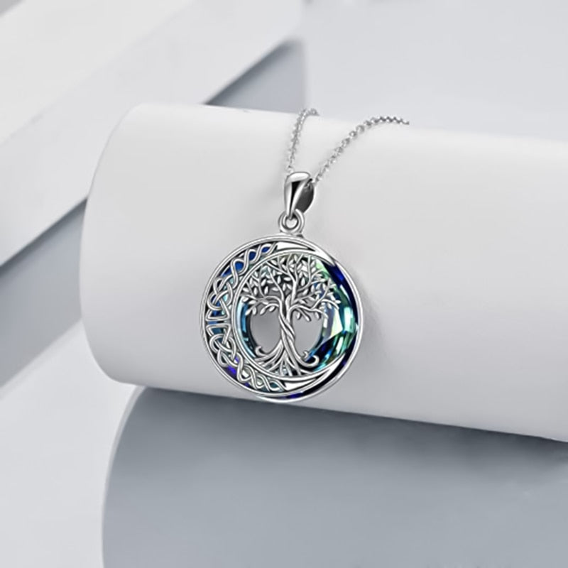 Stunning Tree Of Life With Crescent Moon Pendant Necklace