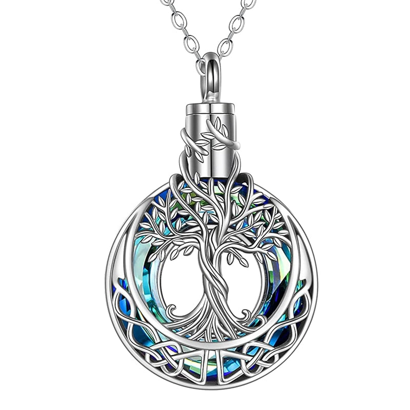 Stunning Tree Of Life With Crescent Moon Pendant Necklace