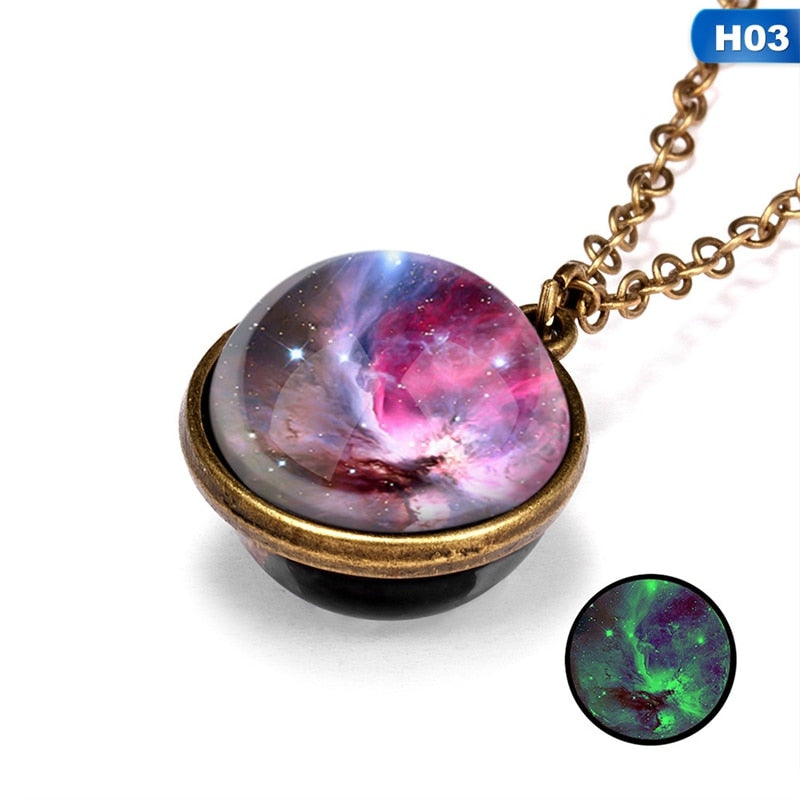Divine Astral Bodies On Double Sided Pendant Necklace