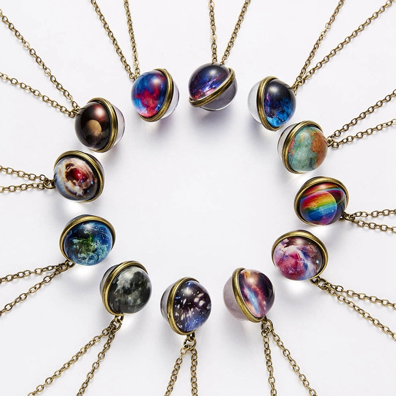 Divine Astral Bodies On Double Sided Pendant Necklace