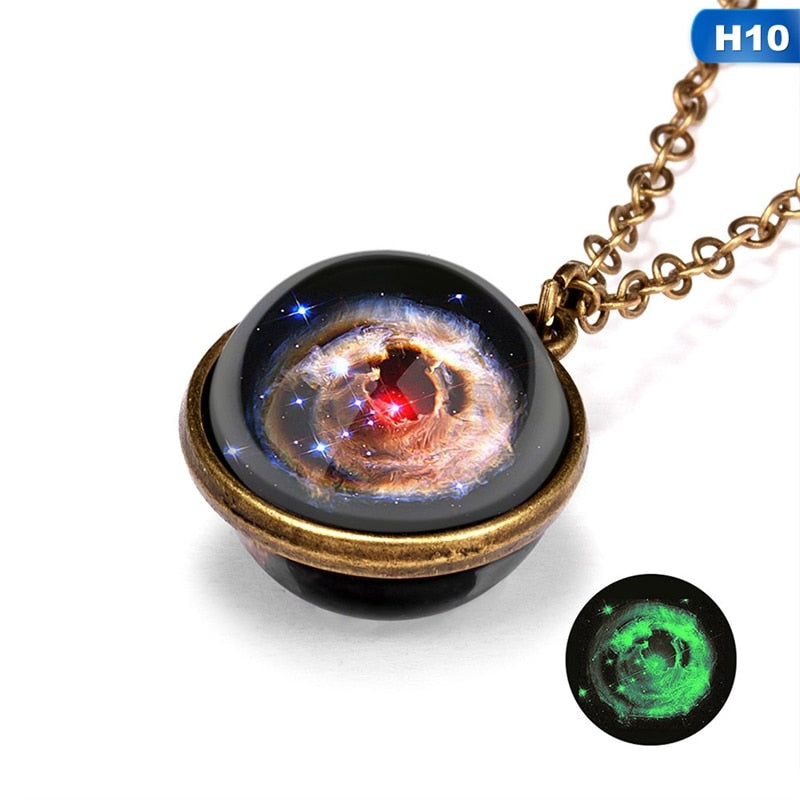 Divine Astral Bodies On Double Sided Pendant Necklace