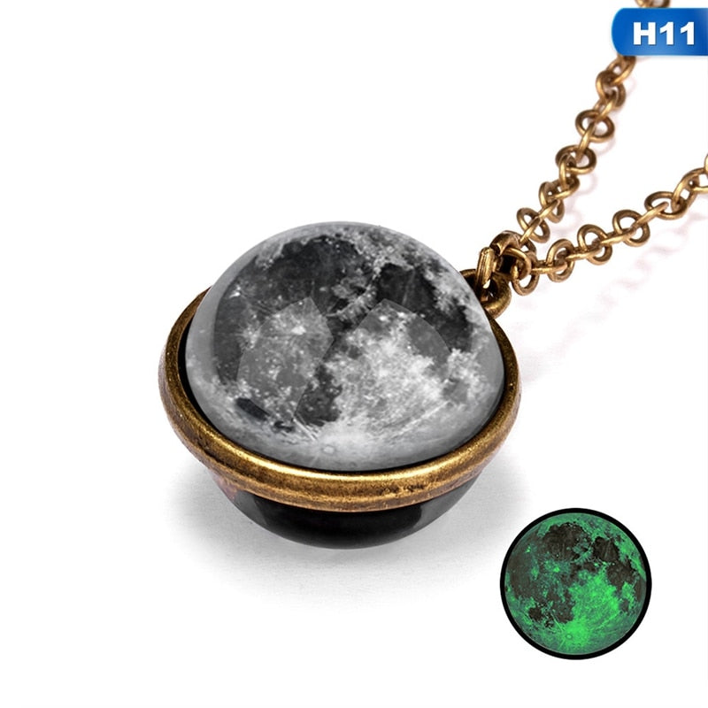 Divine Astral Bodies On Double Sided Pendant Necklace