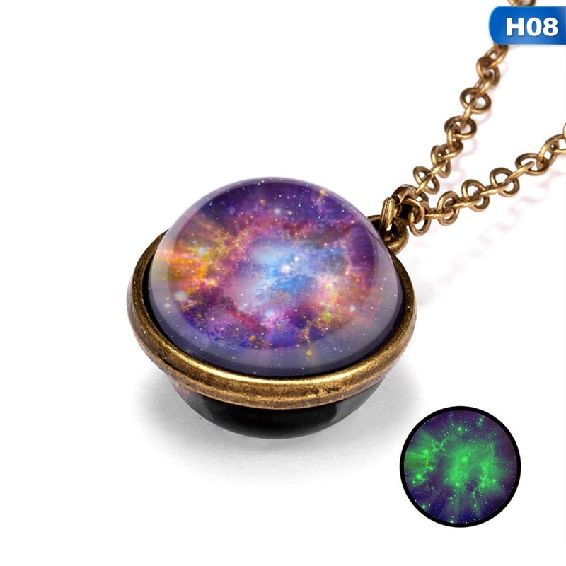 Divine Astral Bodies On Double Sided Pendant Necklace