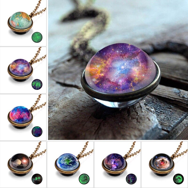 Divine Astral Bodies On Double Sided Pendant Necklace