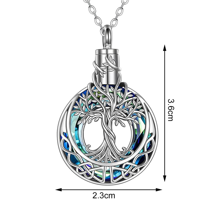 Stunning Tree Of Life With Crescent Moon Pendant Necklace