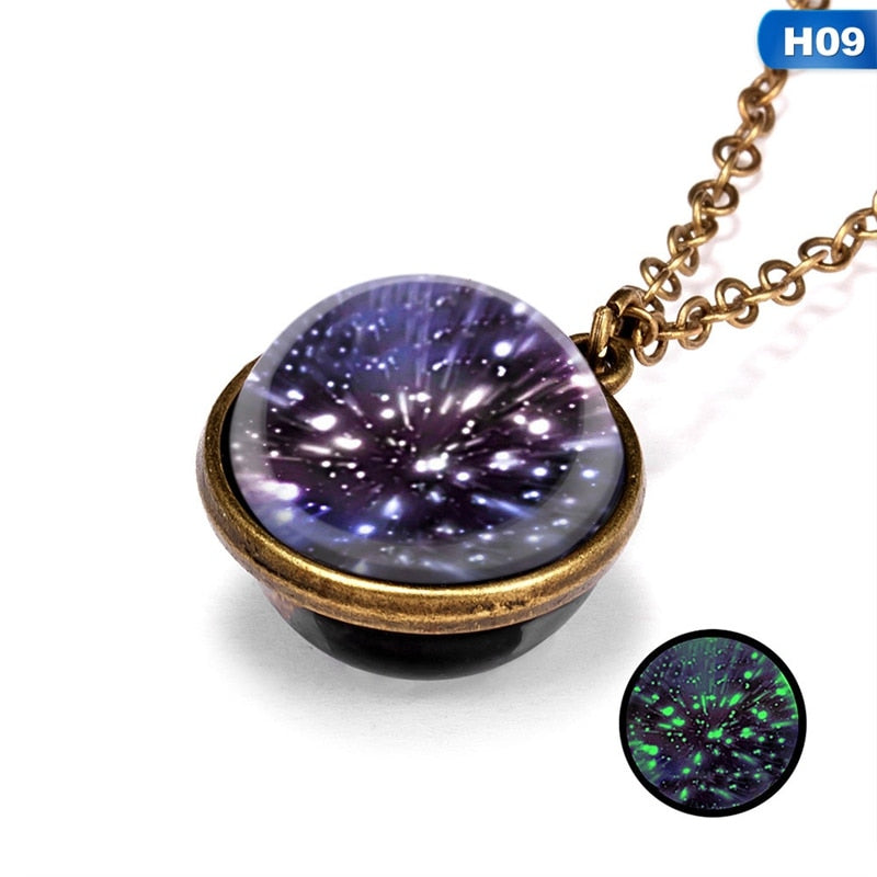 Divine Astral Bodies On Double Sided Pendant Necklace