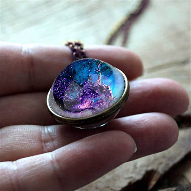 Divine Astral Bodies On Double Sided Pendant Necklace