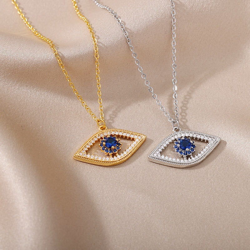 Radiant Jeweled All Seeing Eye or Third Eye Necklace