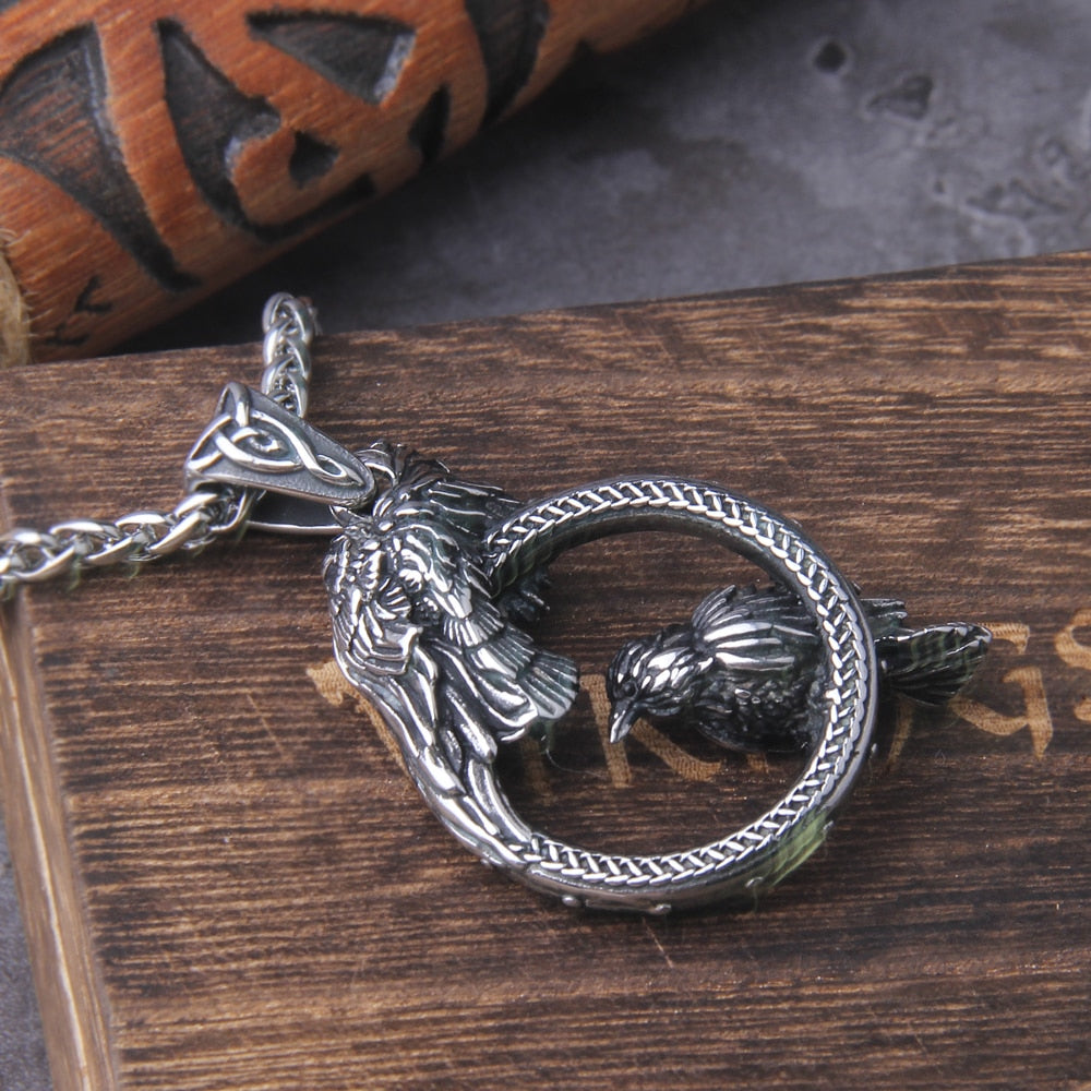 Odin's Ravens  Huginn and Muninn Pendant Necklace