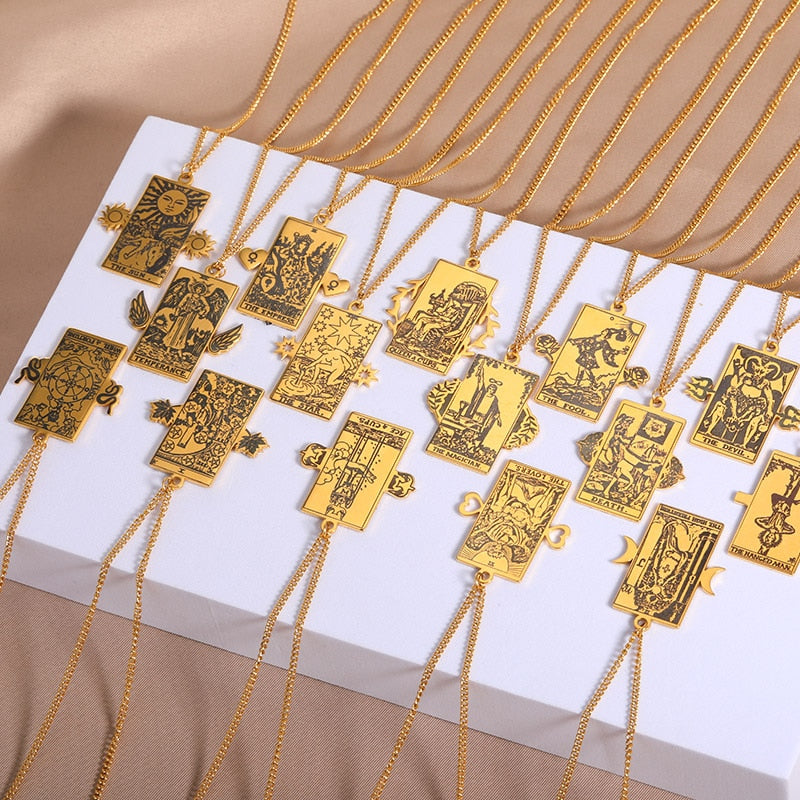 Choice of Various Arcana Tarot Cards, Medusa, The Female Form and Palmistry Pendant Necklaces