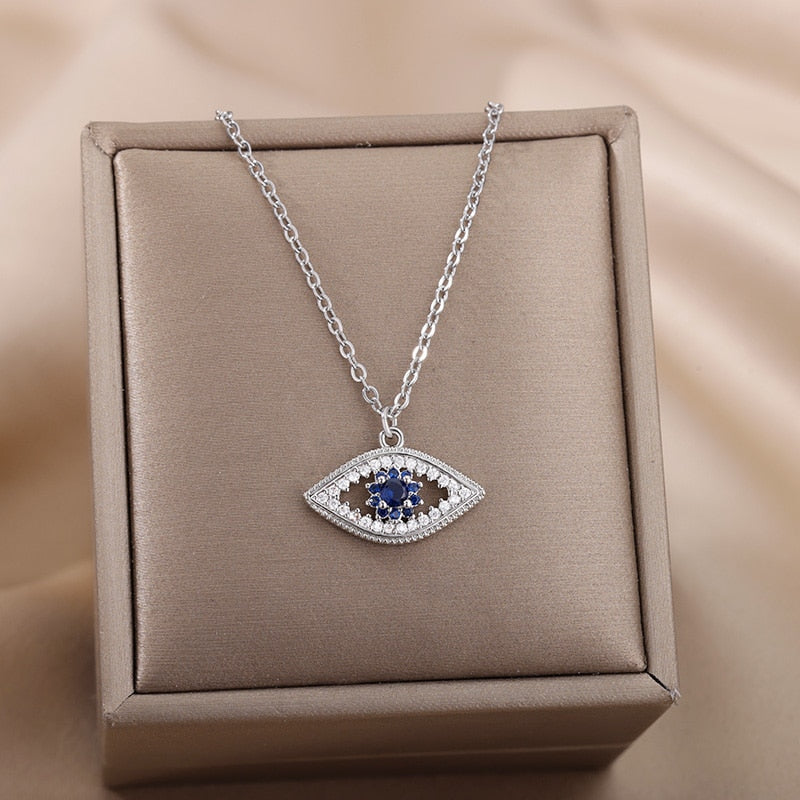 Radiant Jeweled All Seeing Eye or Third Eye Necklace