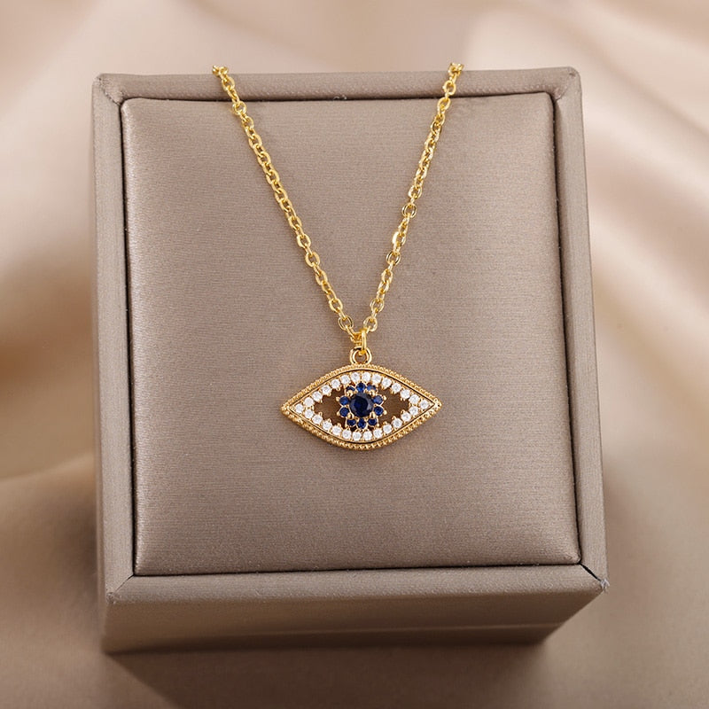 Radiant Jeweled All Seeing Eye or Third Eye Necklace