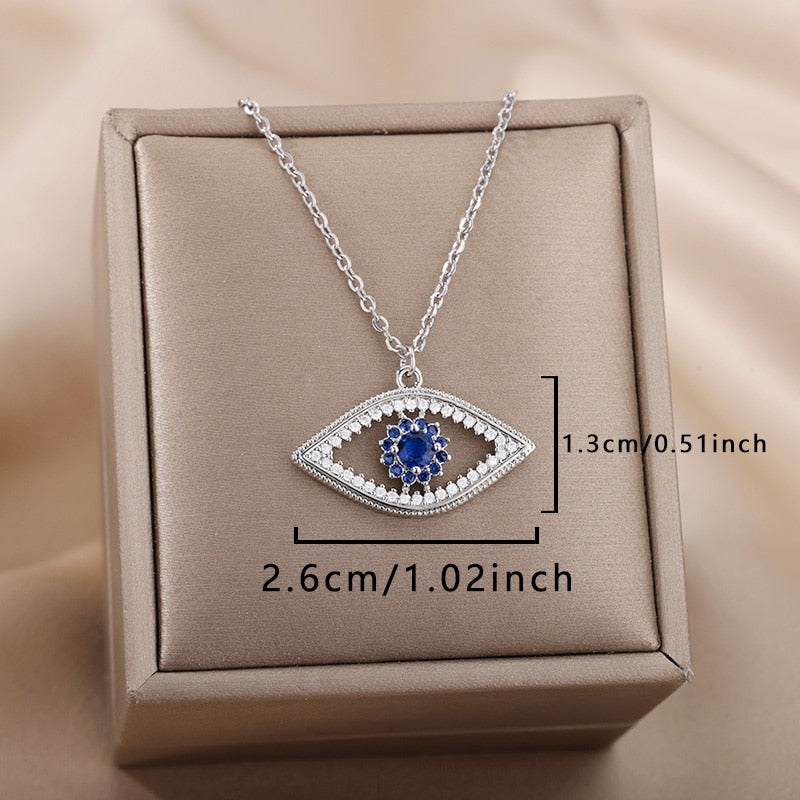 Radiant Jeweled All Seeing Eye or Third Eye Necklace