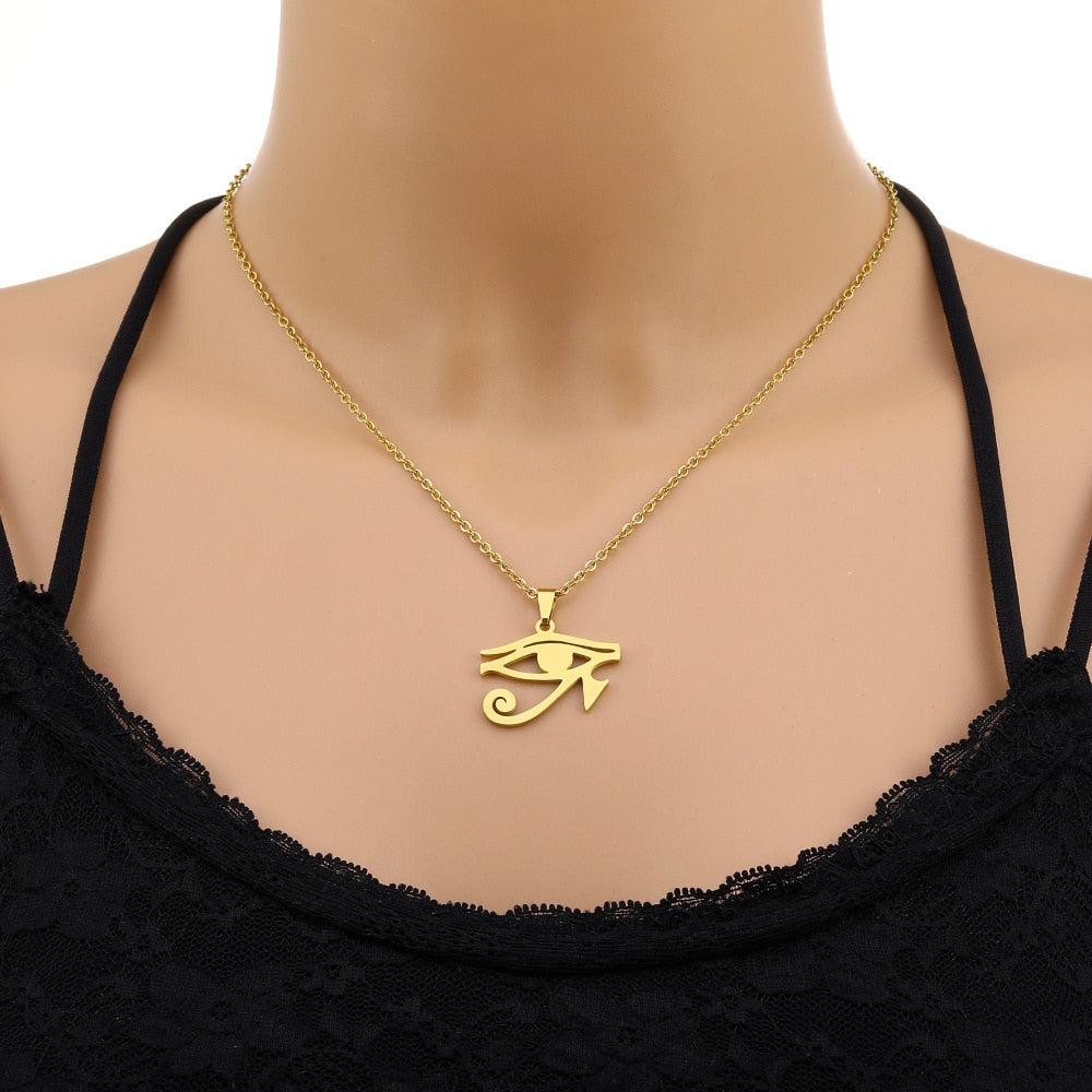 Gorgeous Ancient Egypt Eye of Ra/Horus Pendant Necklace