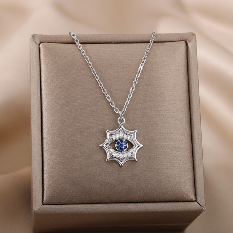 Radiant Jeweled All Seeing Eye or Third Eye Necklace