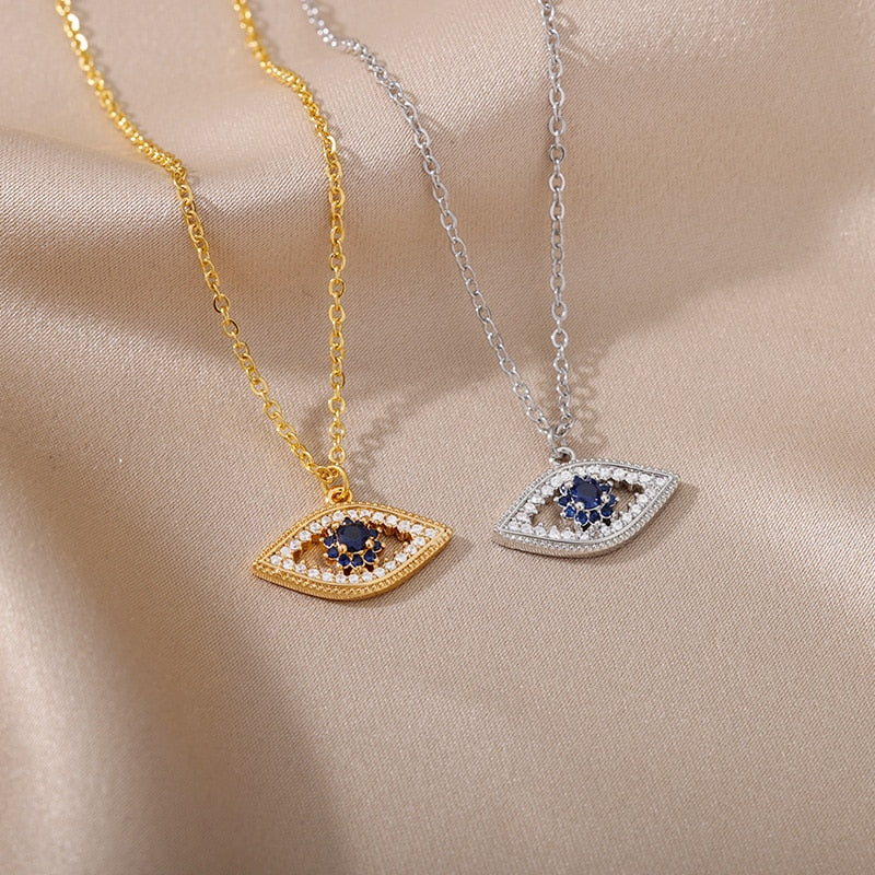 Radiant Jeweled All Seeing Eye or Third Eye Necklace