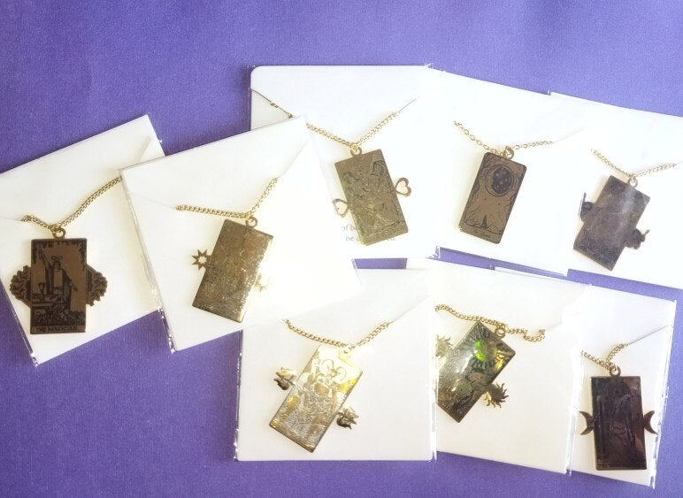 Choice of Various Arcana Tarot Cards, Medusa, The Female Form and Palmistry Pendant Necklaces